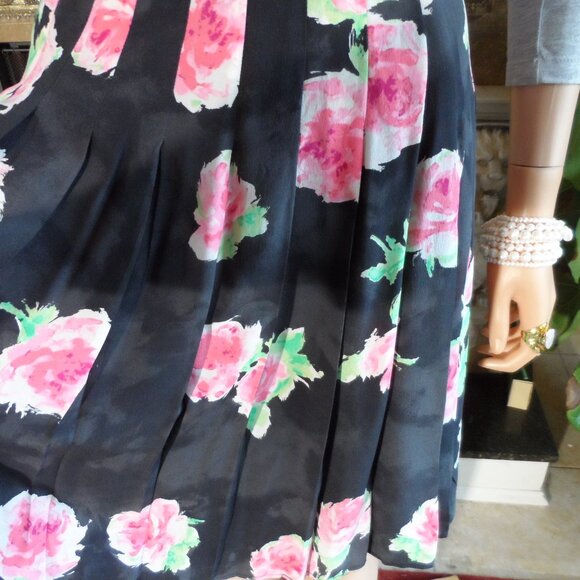 Moschino CheapandChic Blue Multi Cotton/Silk Pleated Dress Size US 4 - Picture 10 of 16